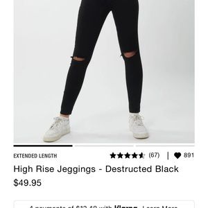 Black Garage Destructed High Rise Jeggings